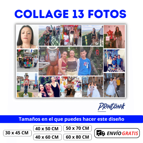Retablo Personalizado Collage 13 fotos