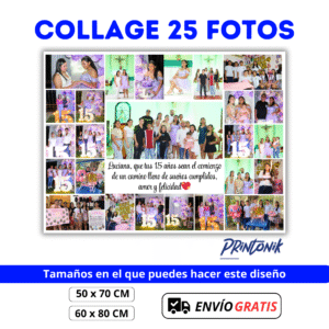 Retablo Personalizado Collage 25 Fotos