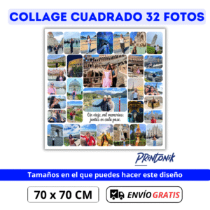 Retablo Personalizado Cuadrado Collage 32 fotos