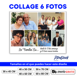Retablo Personalizado Collage 6 fotos