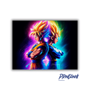 Retablo Gokú y Vegeta versión épica Dragon Ball