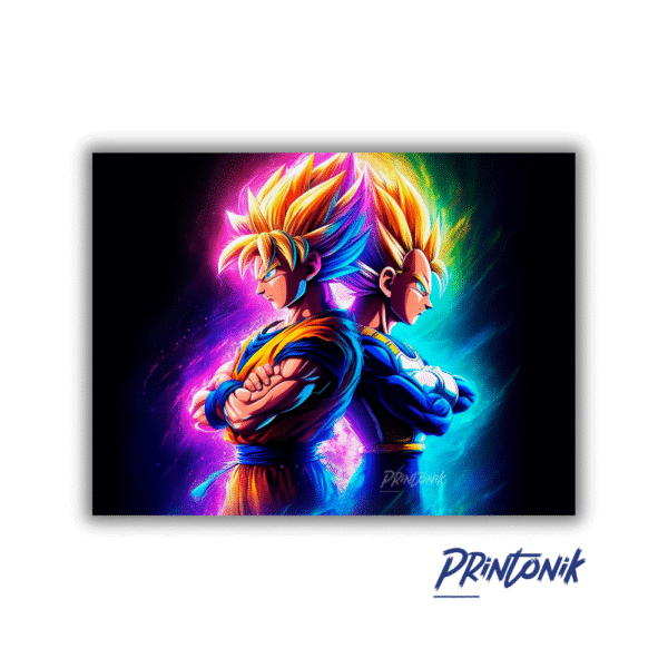 Retablo Gokú y Vegeta versión épica Dragon Ball