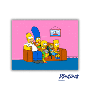 Retablo Los Simpson clásico en el sofá
