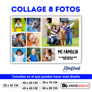 Retablo Personalizado Collage 8 Fotos
